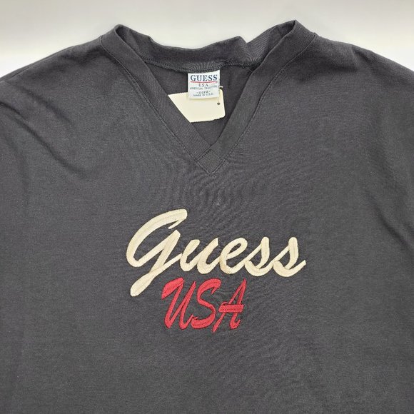 VTG Embroidered Guess Short Sleeve V-Neck T Shirt - Picture 7 of 10